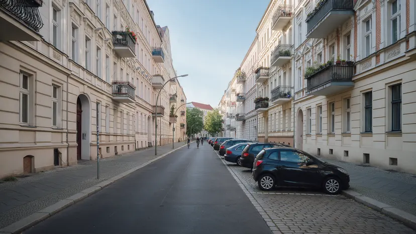 Altbaustraße in Berlin-Schöneberg am Morgen